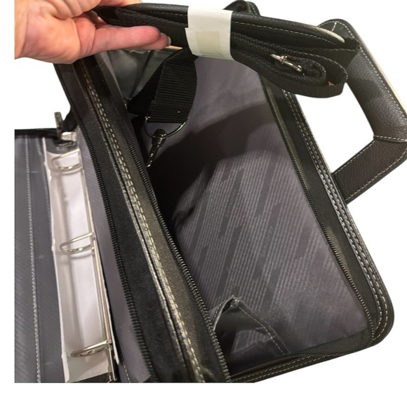 Samsonite Business classic 3 ring binder portfolio messager bag black - Picture 5 of 9